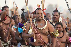 Le roi Mswati III (premier plan), en 2012.