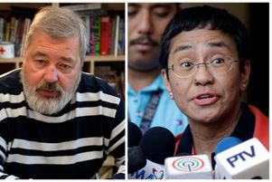 Les journalistes Dmitri Muratov et Maria Ressa, Nobel de la paix 2021.