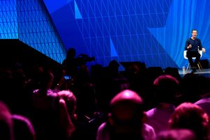 Le patron de Facebook Mark Zuckerberg lors d'une intervention au salon VivaTech (Viva Technology) à Paris, le 24 mai 2018