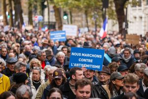 Manifestation contre l’antisémitisme à Paris, dimanche 12 novembre.