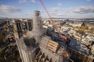 Chantier de reconstruction de Notre-Dame de Paris, le 28 novembre 2023.