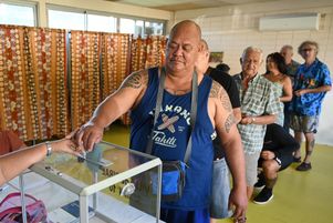 Bureau de vote à Pirae, en Polynésie française, le 29 juin 2024.