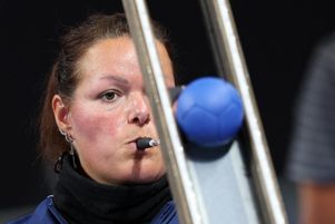 Sonia Heckel participe à l’épreuve individuelle de boccia féminin, le 31 août. 