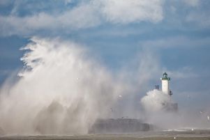 Passage de la tempête Floriane a Boulogne-sur-Mer, lundi 6 janvier 2025.
