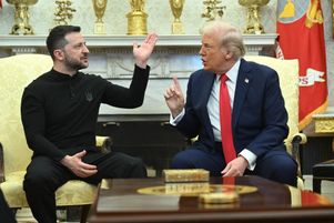 Donald Trump et Volodymyr Zelensky en plein échange tendu dans le bureau ovale, vendredi 28 février 2025.