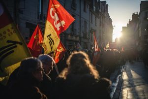 Manifestation contre la réforme des retraites à Tours, le 3 mars 2020. 