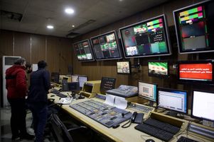 Le studio de diffusion de l’Organisation générale de la radio et de la télévision syrienne le 8 décembre 2024 à Damas.