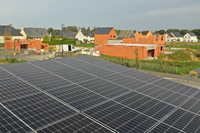 Panneaux photovoltaïques le 29 octobre 2022 à Hede-Bazouges, en Ile-de-Vilaine.