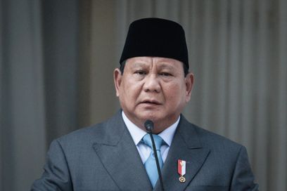 Le président indonésien Prabowo Subianto assiste à la commémoration du jour du Pancasila à Djakarta, le 2 juin.
