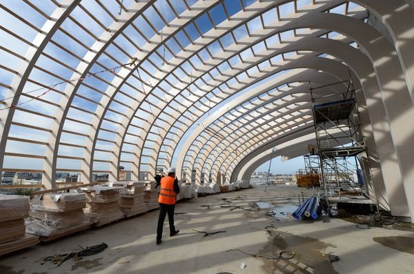 Chantier de la « Cité des civilisations du vin » à Bordeaux.